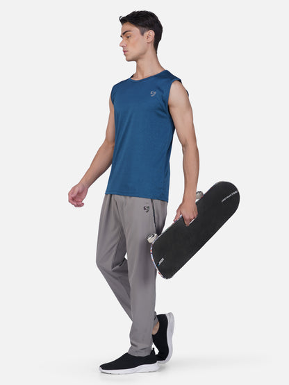 SG Men's Round Neck Blue Vest | Ideal for Trail Running, Fitness & Training, Jogging, Regular & Fashion Wear