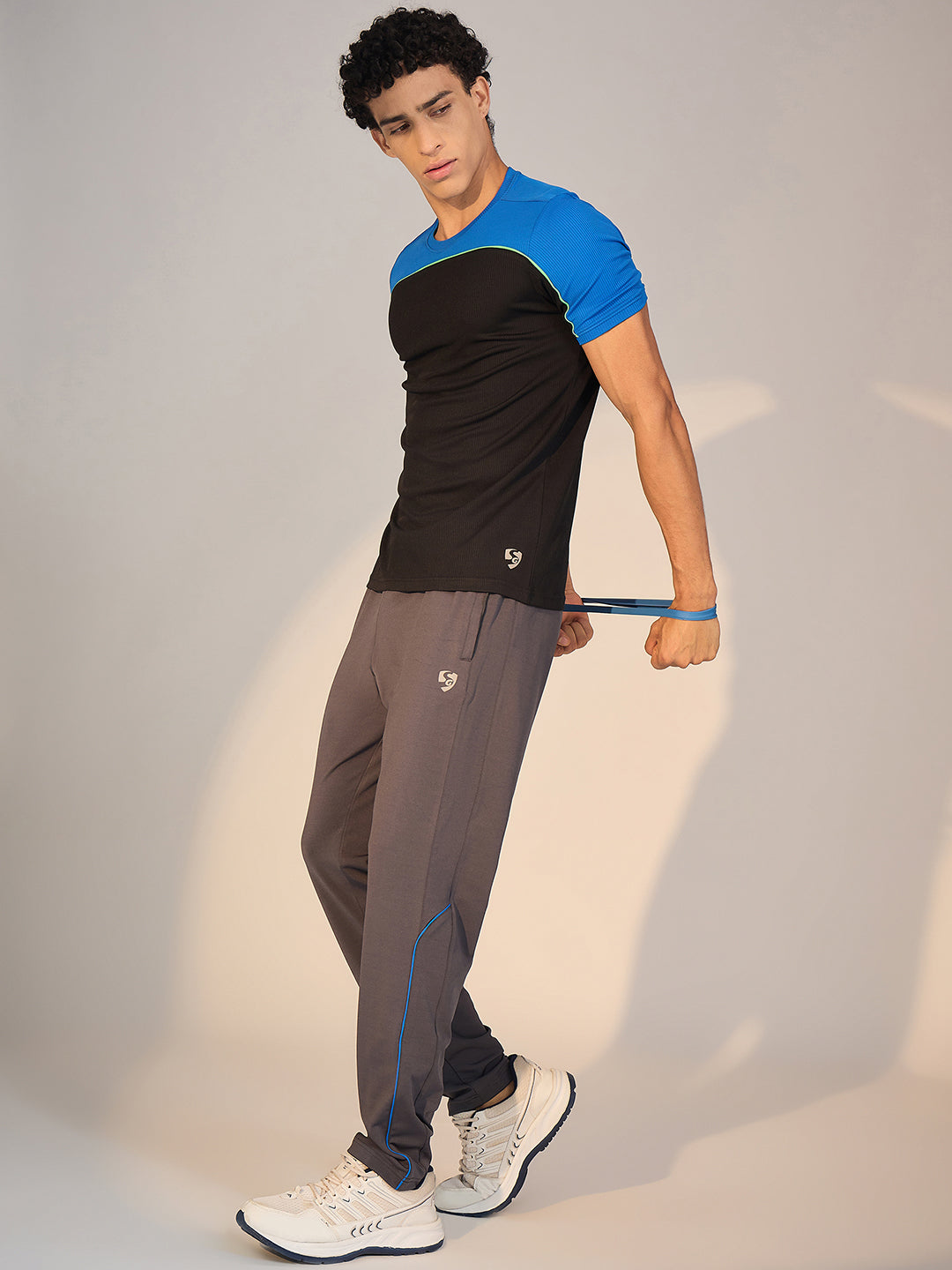 T-SHIRT MEN SG H3MT8206 BLACK/ROYAL BLUE