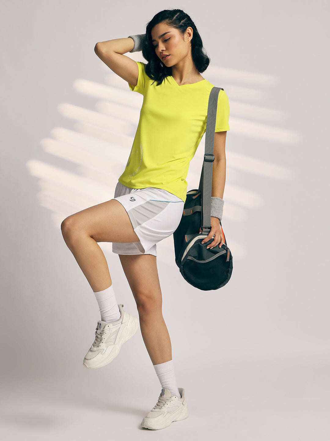 SHORTS WOMEN SG H3WS8271 WHITE/LIGHT GREY