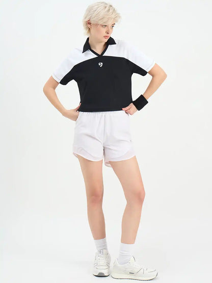 SG H1WP83231 Women Black/White Polo T-Shirt