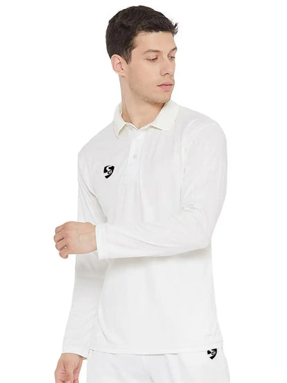 SG Senior Club Full Sleeve Cricket Shirt Whites