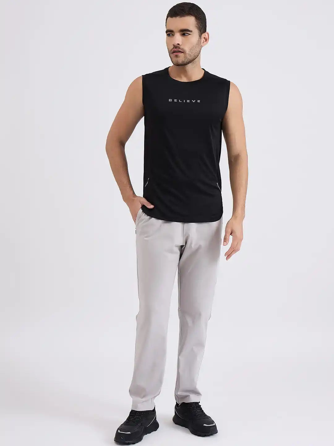 SG H1MV83631 Men Black T-Vest