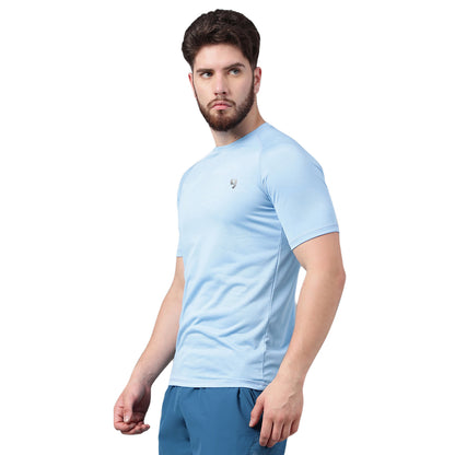 SG Men's Round Neck Sky T-Shirt | Ideal for Trail Running, Fitness & Training, Jogging, Regular & Fashion Wear