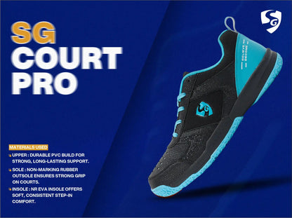 SG COURT PRO Shoes Black/Cyan