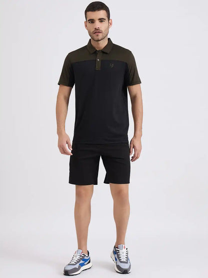 SG H1MP83882 Men Black/Olive Polo T-Shirt