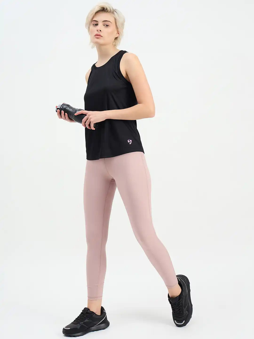 SG H1WV83011 Women Black T-Vest