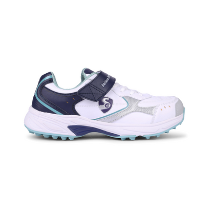 SG ARMOUR STUD Cricket Shoes in White/Navy/Teal – Your Ultimate Cricket Companion