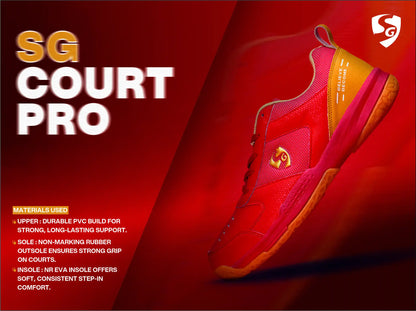 SG COURT PRO Shoes Red/Gold