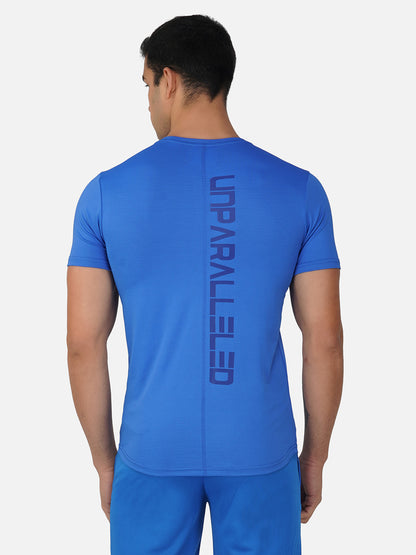 SG Round Neck Regular Comfort Fit T-Shirt For Mens & Boys, Sunshine Yellow Royal Blue | Ideal for Trail Running, Fitness & Training, Jogging, Gym Wear & Fashion Wear