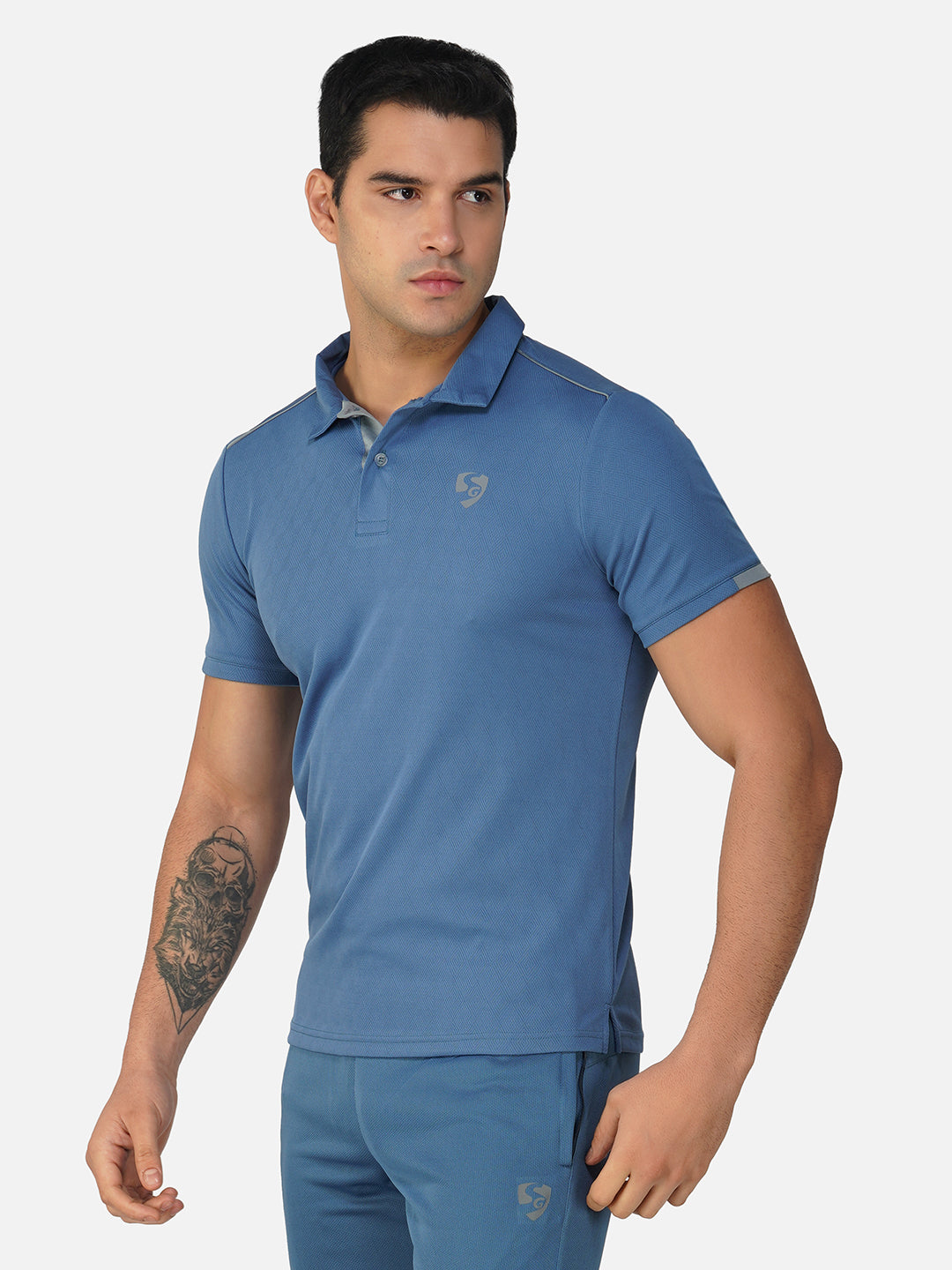 SG Regular Comfort Fit Polo T-Shirt For Mens & Boys, Marble White, Arabian Blue & Raisin Purple | Ideal for Trail Running, Fitness & Training, Jogging, Gym Wear & Fashion Wear