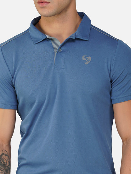 SG Regular Comfort Fit Polo T-Shirt For Mens & Boys, Marble White, Arabian Blue & Raisin Purple | Ideal for Trail Running, Fitness & Training, Jogging, Gym Wear & Fashion Wear