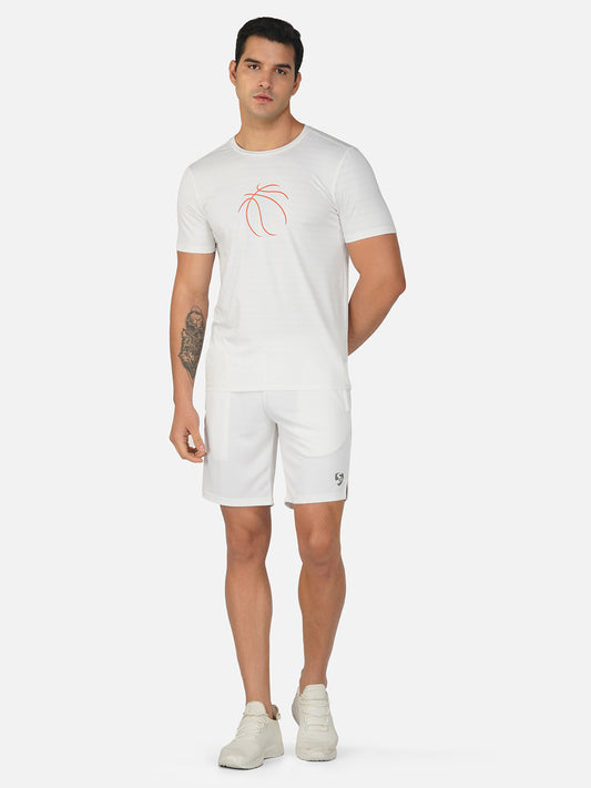 SG Men's Round Neck T-Shirt for Men & Boys | Ideal for Trail Running, Gym Fitness & Training, Jogging, Regular & Fashion Wear, SNOW WHITE
