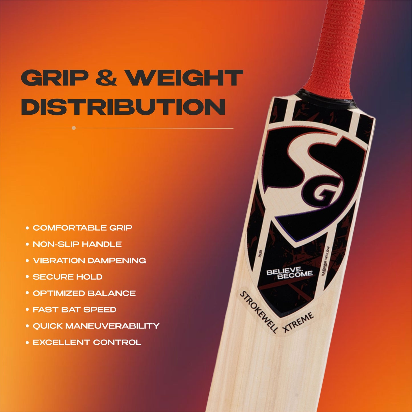 SG Strokewell Xtreme Kashmir Willow Cricket Bat