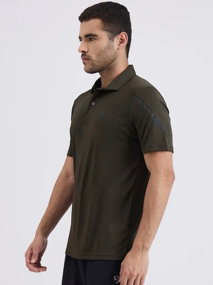 SG H2MP83871 Men Olive Polo T-Shirt