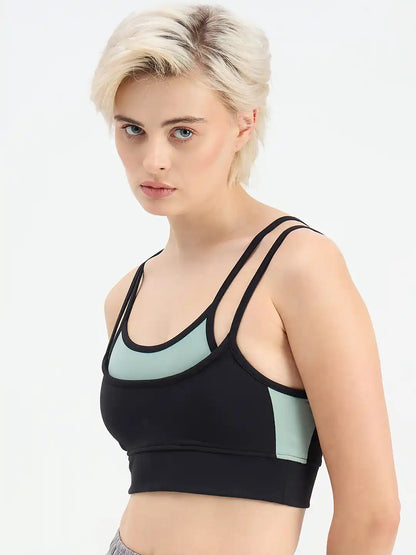 SG H1WSB83322 Women Black Sports Bra