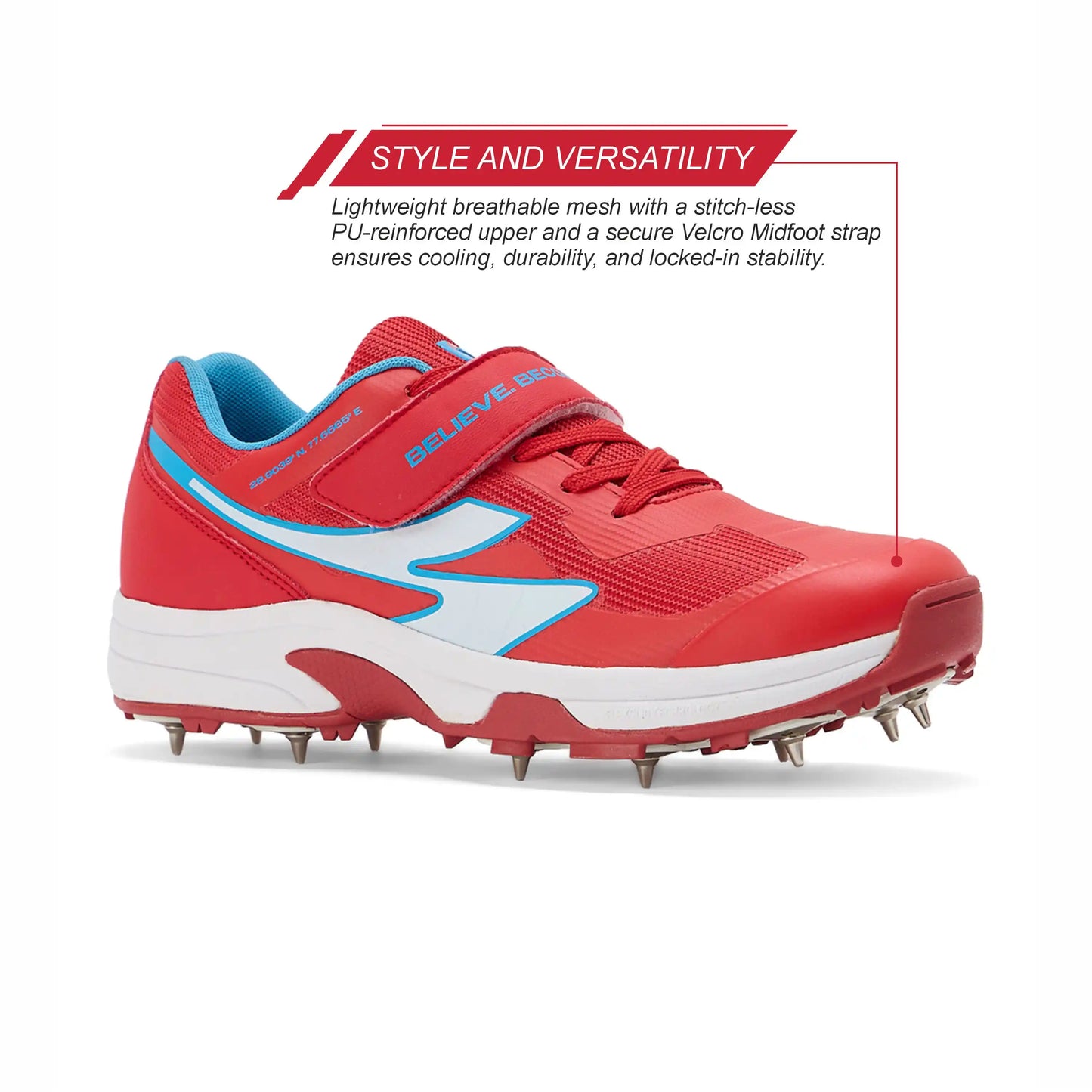 SG Vortex Spikes Shoes Neon Red