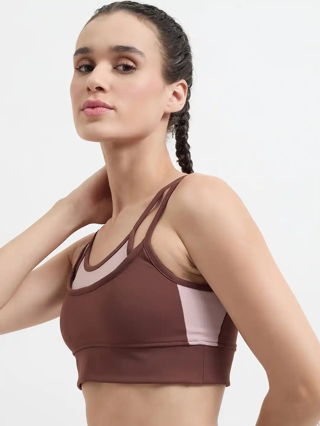 SG H1WSB83321 Women Brown Sports Bra