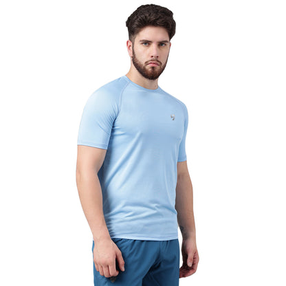 SG Men's Round Neck Sky T-Shirt | Ideal for Trail Running, Fitness & Training, Jogging, Regular & Fashion Wear