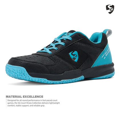 SG COURT PRO Shoes Black/Cyan