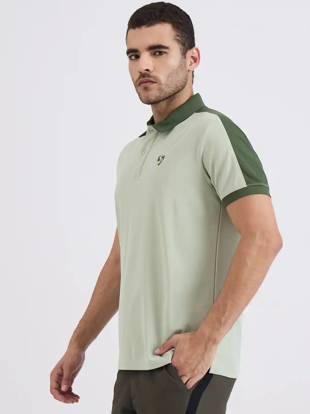 SG H2MP83821 Men Pista/Olive Polo T-Shirt