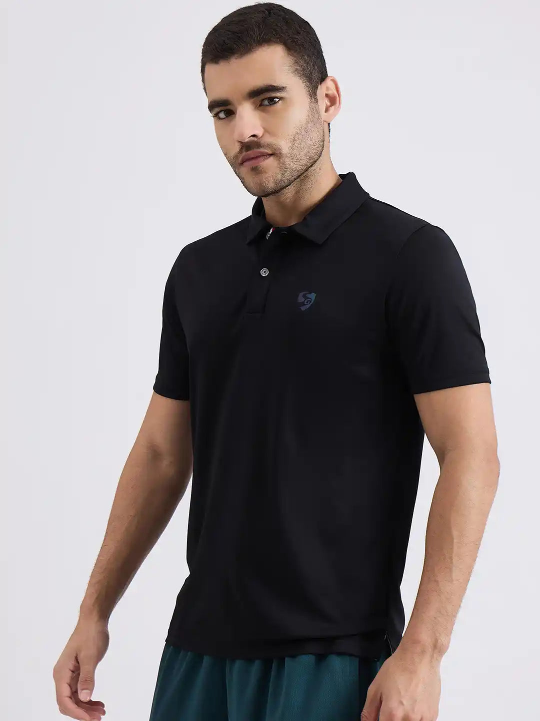 SG H1MP83811 Men Black Polo T-Shirt