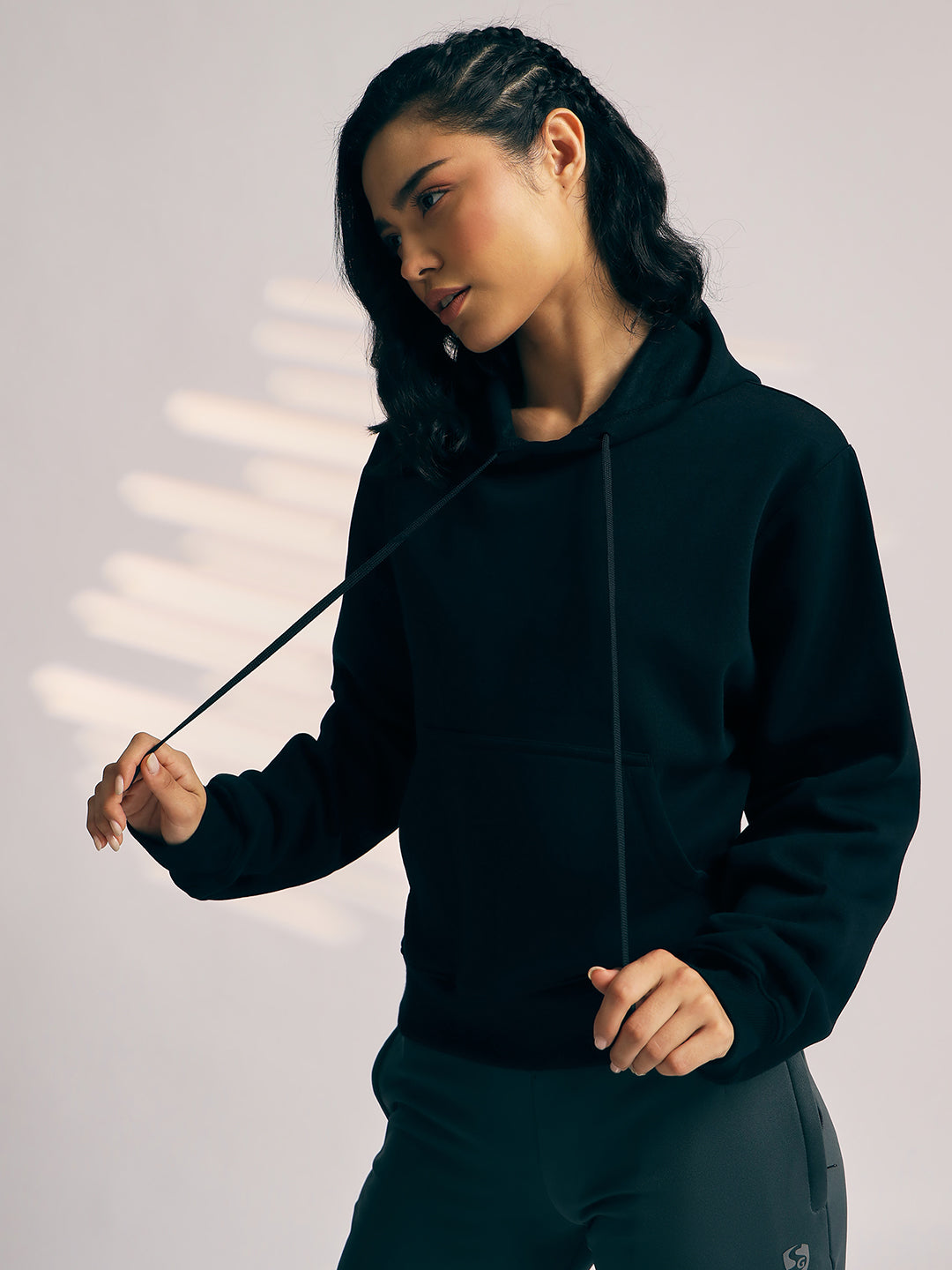 HOODIE WOMEN SG H4WH8293 BLACK