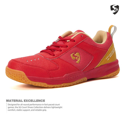 SG COURT PRO Shoes Red/Gold