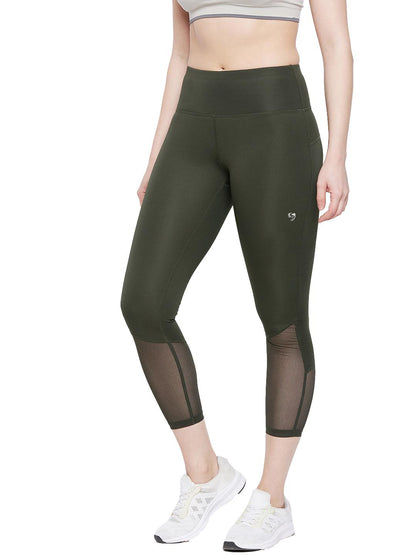 SG Women's Olive Tights | Ideal for Trail Running, Fitness & Training, Jogging, Regular & Fashion Wear