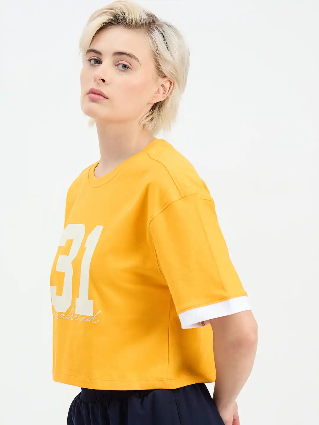 SG H1WT83172 Women Yellow T-Shirt
