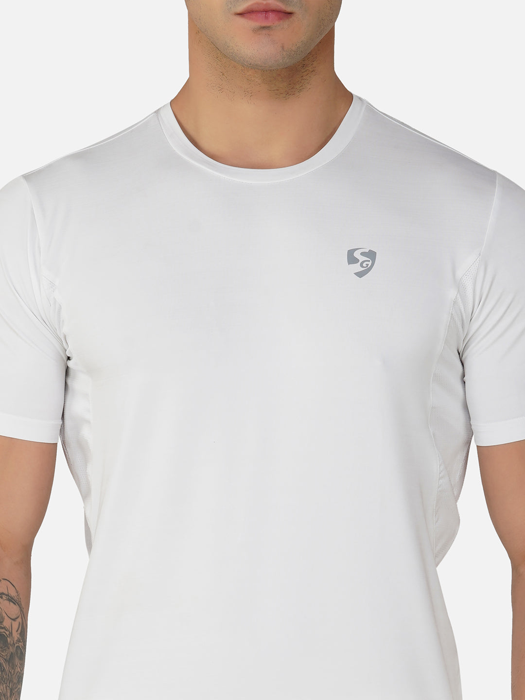 SG Round Neck Regular Comfort Fit T-Shirt For Mens & Boys, Snow White & Deep Black | Ideal for Trail Running, Fitness & Training, Jogging, Gym Wear & Fashion Wear