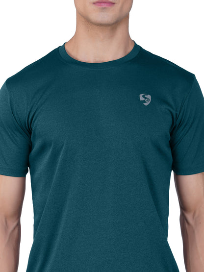 SG Men's Round Neck Blue T-Shirt | Ideal for Trail Running, Fitness & Training, Jogging, Regular & Fashion Wear