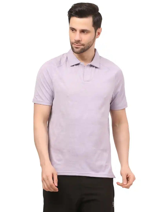 SG H1MP84091 Men Ash Voilet Polo T-Shirt