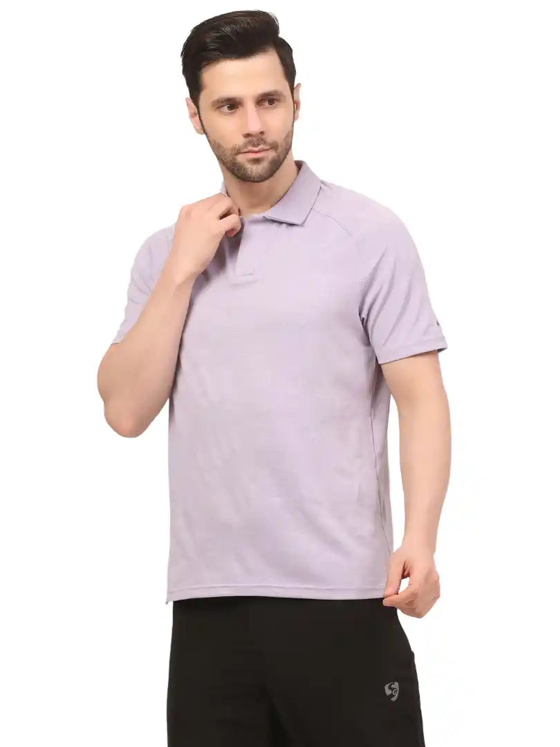SG H1MP84091 Men Ash Voilet Polo T-Shirt
