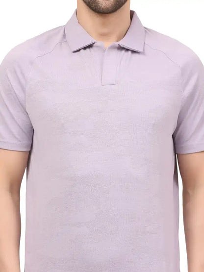 SG H1MP84091 Men Ash Voilet Polo T-Shirt