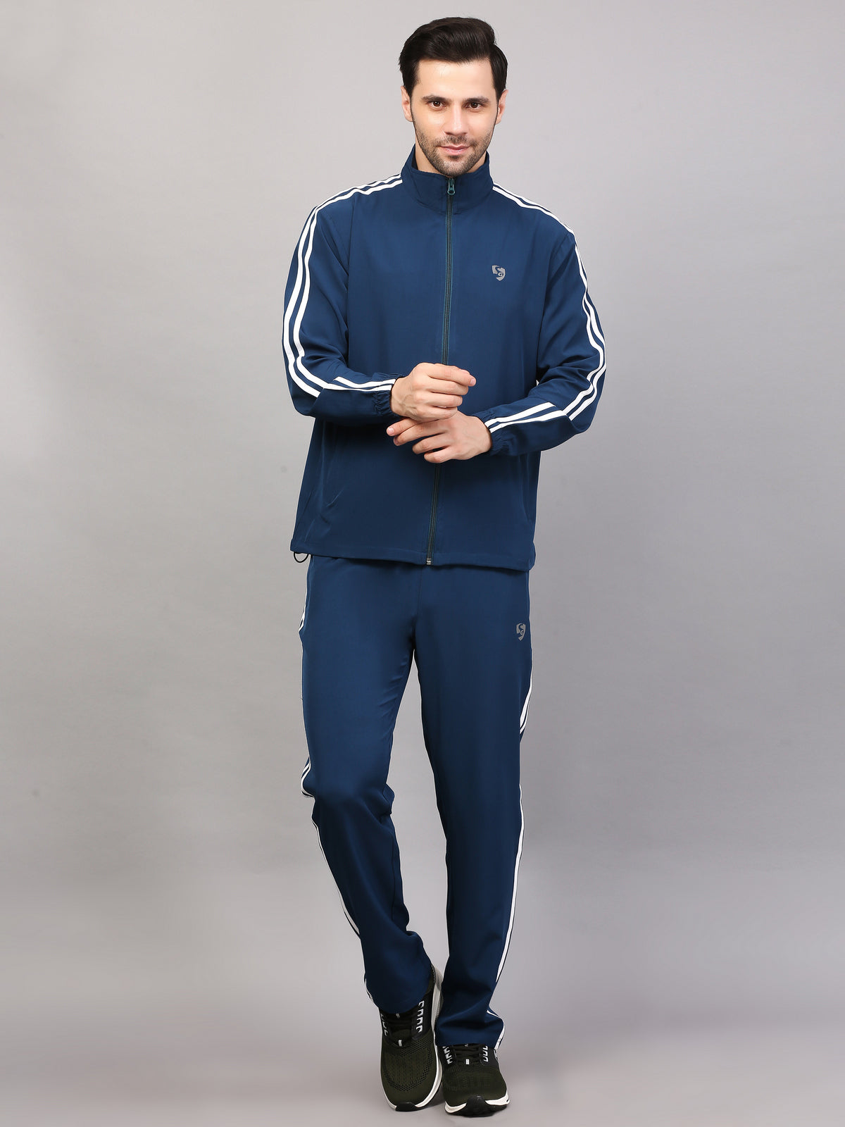 TRACKSUIT MEN SG MPMTS0013 TEAL/WHITE