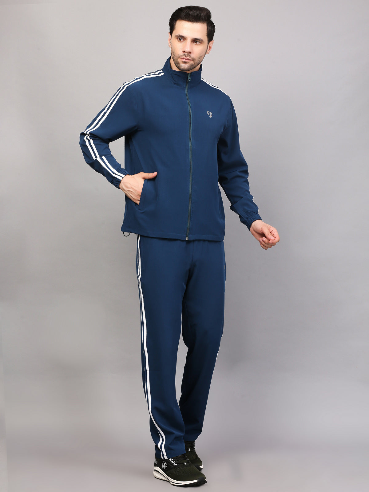 TRACKSUIT MEN SG MPMTS0013 TEAL/WHITE