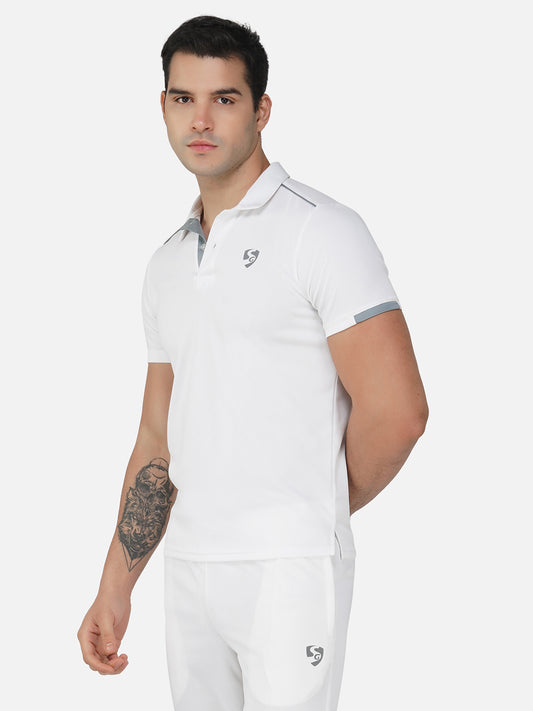 SG Regular Comfort Fit Polo T-Shirt For Mens & Boys, Marble White, Arabian Blue & Raisin Purple | Ideal for Trail Running, Fitness & Training, Jogging, Gym Wear & Fashion Wear