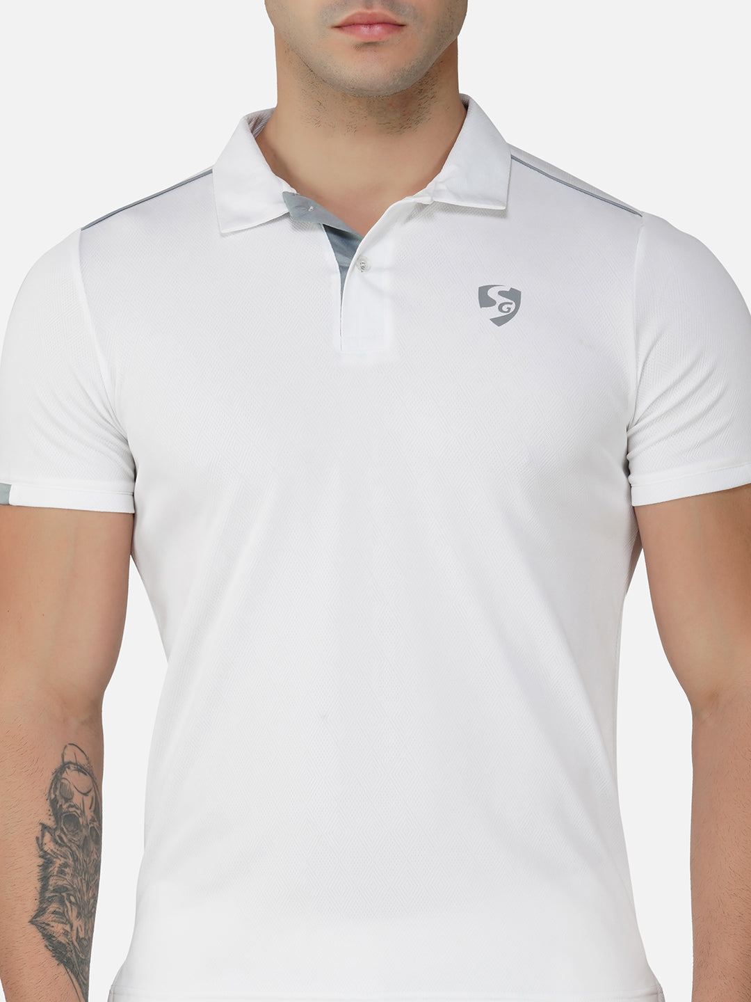 SG Regular Comfort Fit Polo T-Shirt For Mens & Boys, Marble White, Arabian Blue & Raisin Purple | Ideal for Trail Running, Fitness & Training, Jogging, Gym Wear & Fashion Wear