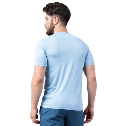 SG Men's Round Neck Sky T-Shirt | Ideal for Trail Running, Fitness & Training, Jogging, Regular & Fashion Wear