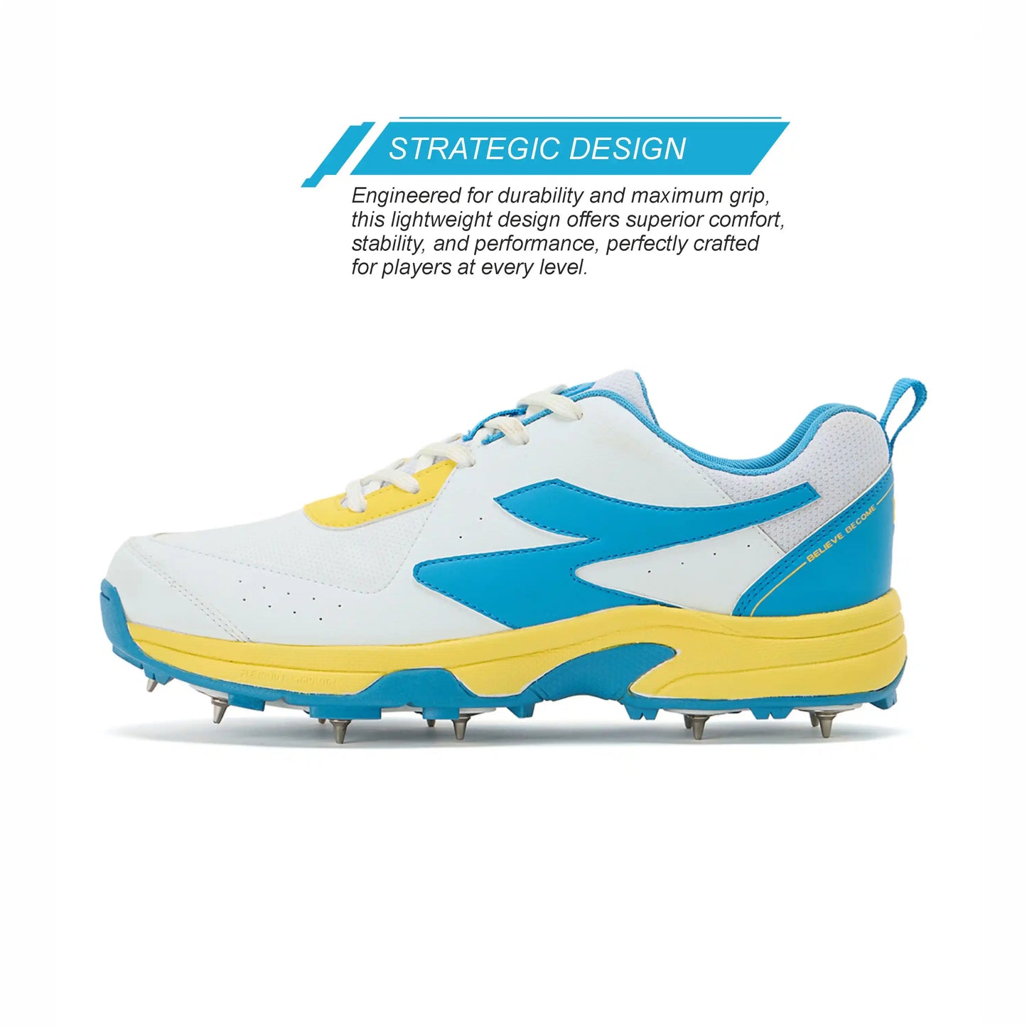 SG SAVAGE MAX SPIKES White/Yellow/Sky Blue