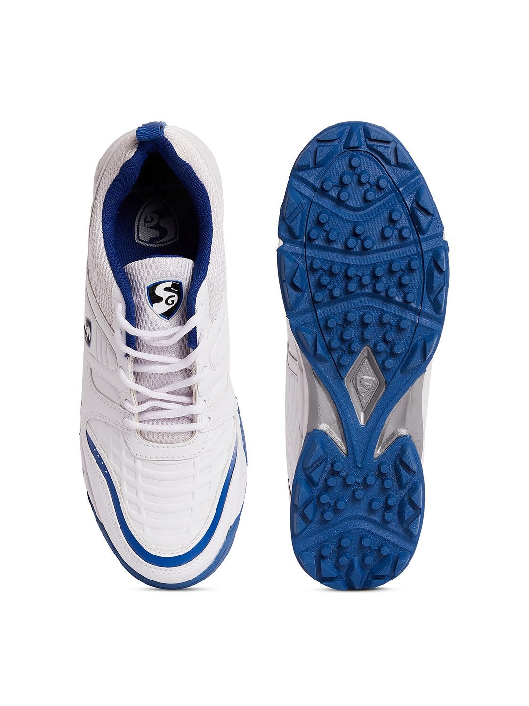 SG Steadler 6.0 Cricket Shoes White/Royal Blue - UK