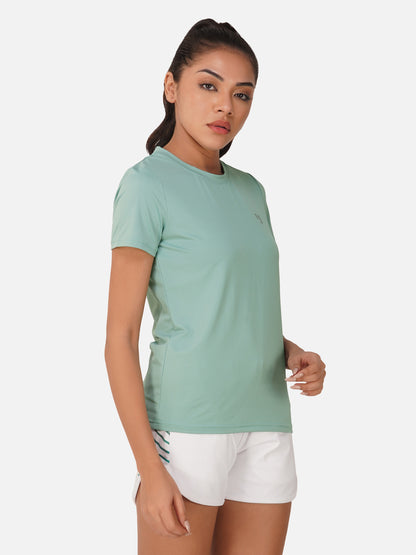 SG Round Neck Regular Comfort Fit T-Shirt For Womens & Girls, Mid Grey & Grey Blue | Ideal for Trail Running, Fitness & Training, Jogging, Gym Wear & Fashion Wear