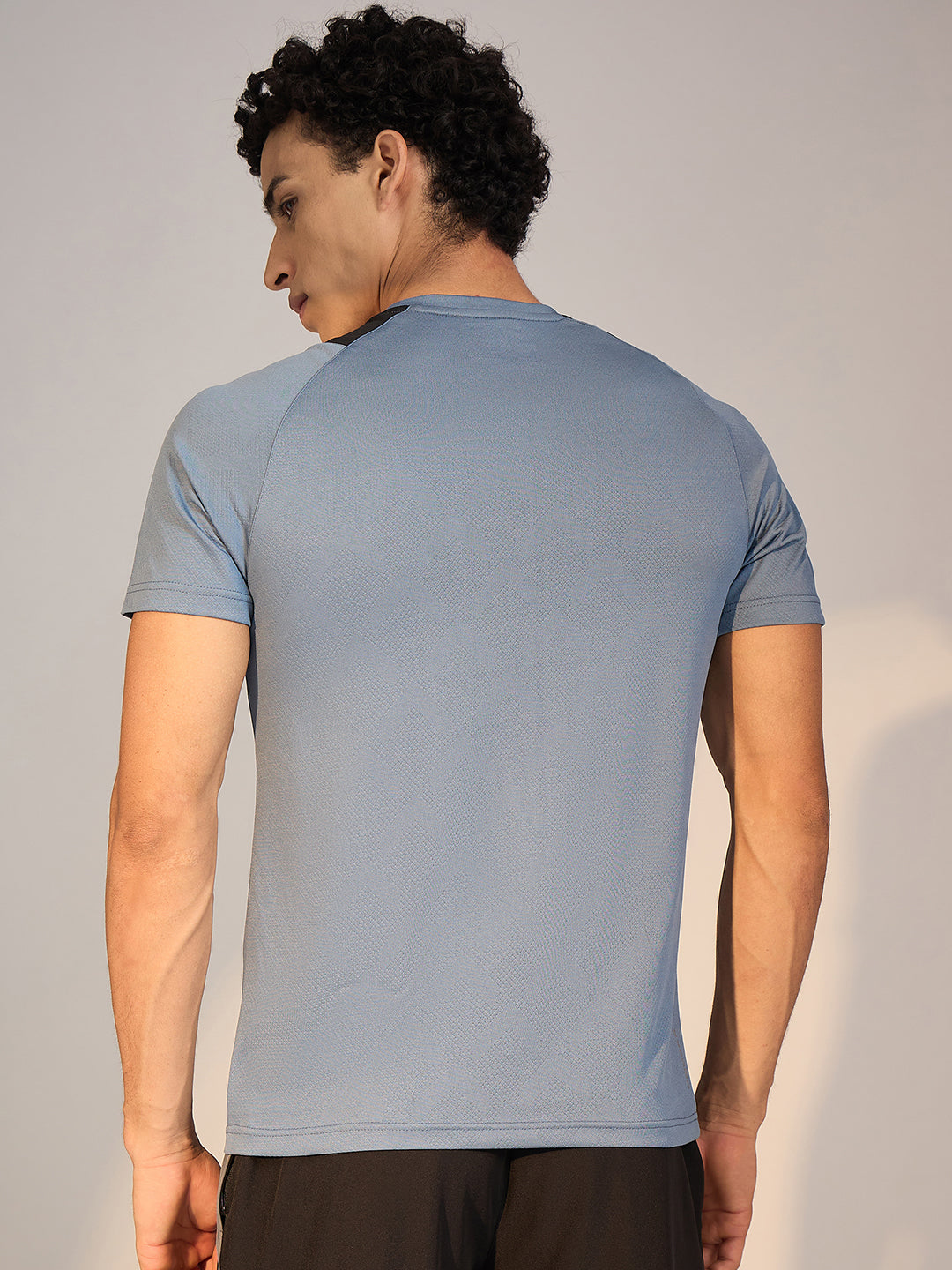 T-SHIRT MEN SG H3MT8205 BLUE GREY/BLACK
