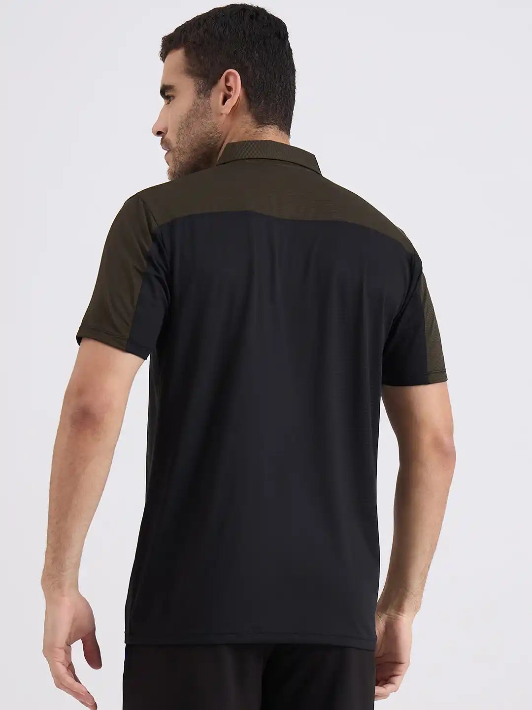 SG H1MP83882 Men Black/Olive Polo T-Shirt