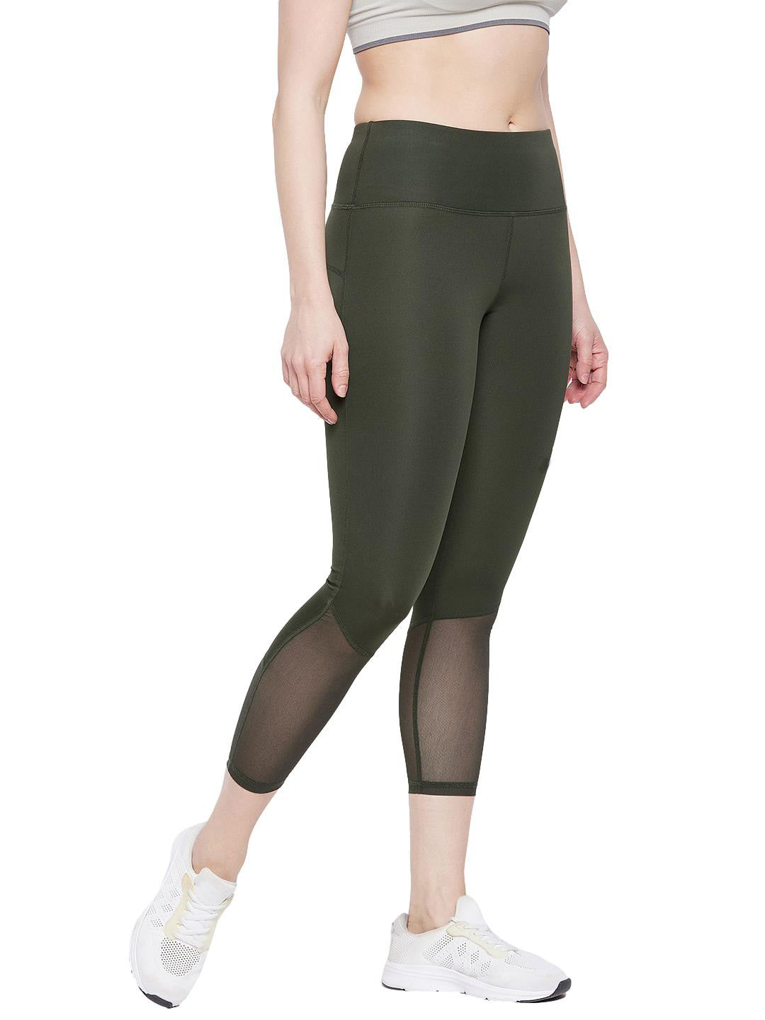 SG Women's Olive Tights | Ideal for Trail Running, Fitness & Training, Jogging, Regular & Fashion Wear