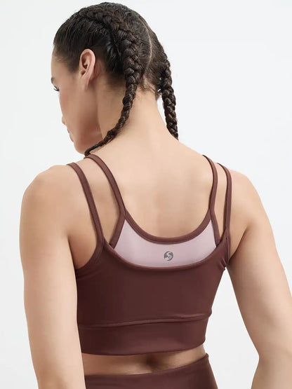 SG H1WSB83321 Women Brown Sports Bra