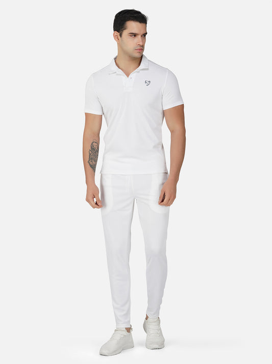 SG Men's Polo T-Shirt | Ideal for Trail Running, Fitness & Training, Jogging, Regular & Fashion Wear, MARBLE WHITE