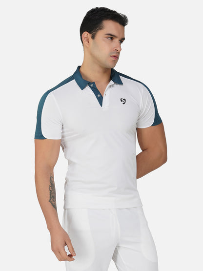 SG Regular Comfort Fit Polo T-Shirt For Mens & Boys, Light Grey/Skyblue & Marble White/Petrol | Ideal for Trail Running, Fitness & Training, Jogging, Gym Wear & Fashion Wear