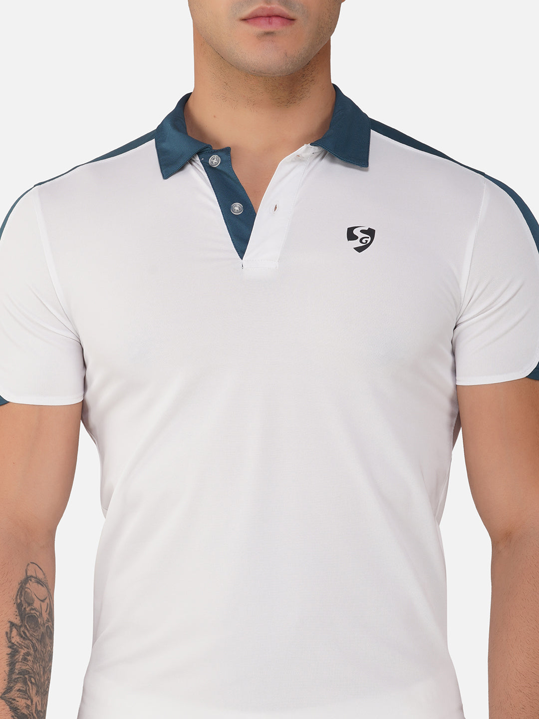 SG Regular Comfort Fit Polo T-Shirt For Mens & Boys, Light Grey/Skyblue & Marble White/Petrol | Ideal for Trail Running, Fitness & Training, Jogging, Gym Wear & Fashion Wear