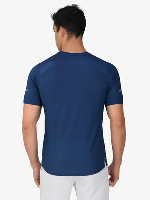 SG Round Neck Regular Comfort Fit T-Shirt For Mens & Boys, Airforce Blue & Dark Grey | Ideal for Trail Running, Fitness & Training, Jogging, Gym Wear & Fashion Wear